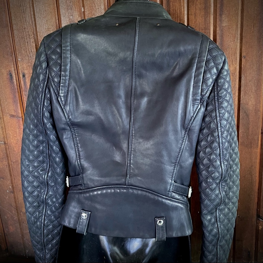 Barbara Bui Quilted Leather Jacket Moto Biker 38 - Picture 5 of 12